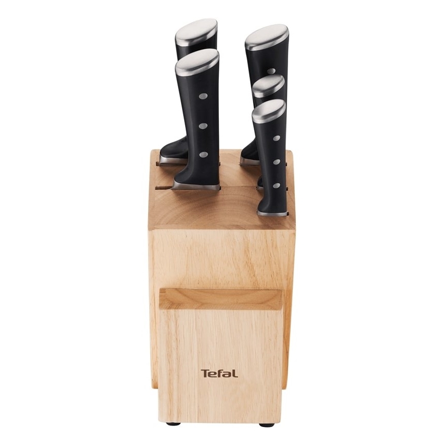 Tefal - Sæt med køkkenknive i knivblok ICE FORCE 6 stk.