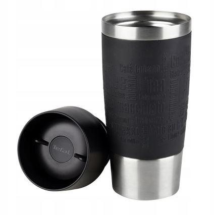 Tefal - Termokrus 360 ml TRAVEL MUG rustfri/sort