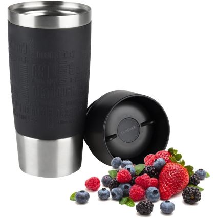 Tefal - Termokrus 360 ml TRAVEL MUG rustfri/sort