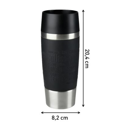 Tefal - Termokrus 360 ml TRAVEL MUG rustfri/sort