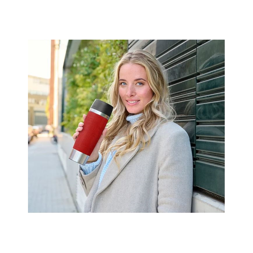 Tefal - Termokrus 500 ml TRAVEL MUG rustfri/rød