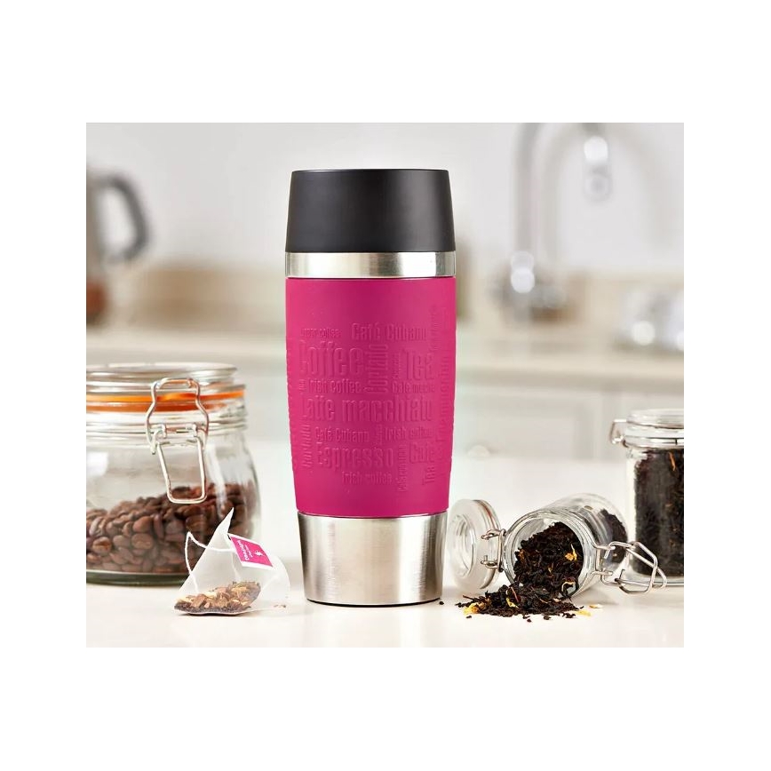Tefal - Rejsekrus 360 ml TRAVEL MUG rustfrit stål/lyserød
