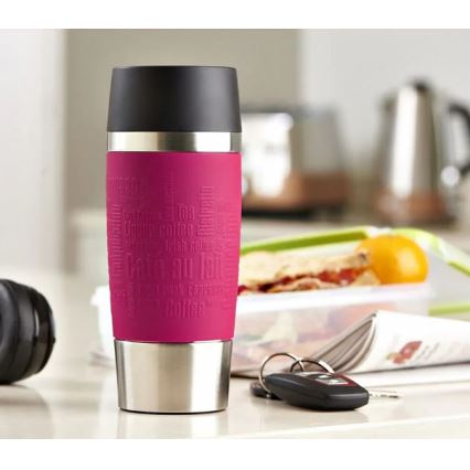Tefal - Rejsekrus 360 ml TRAVEL MUG rustfrit stål/lyserød