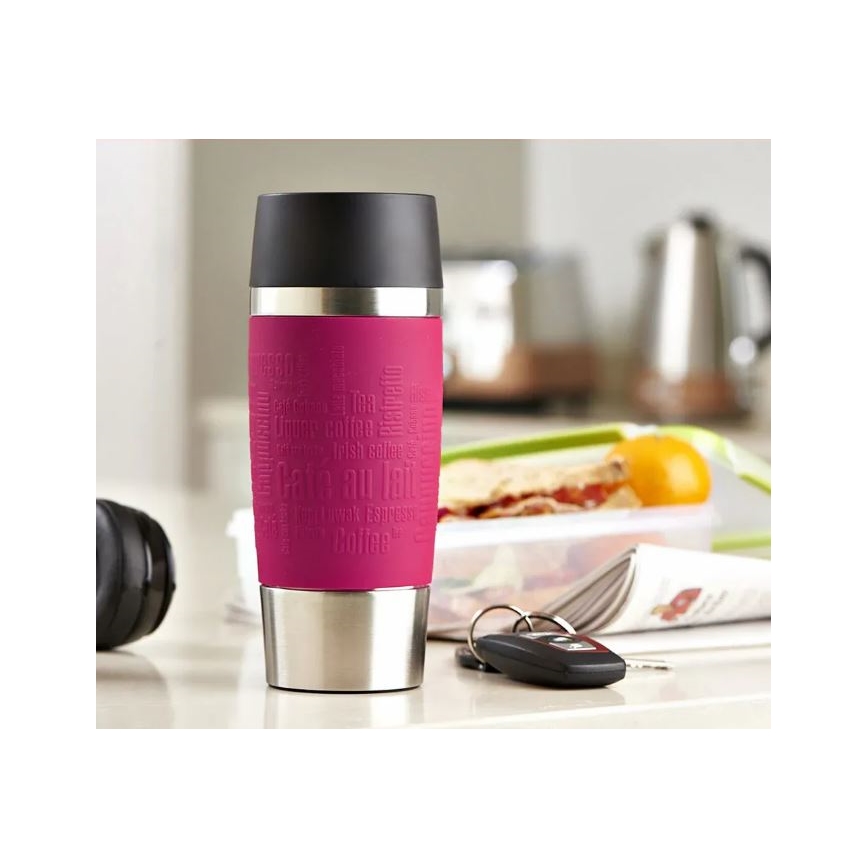 Tefal - Rejsekrus 360 ml TRAVEL MUG rustfrit stål/lyserød