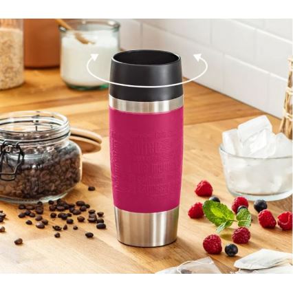 Tefal - Rejsekrus 360 ml TRAVEL MUG rustfrit stål/lyserød