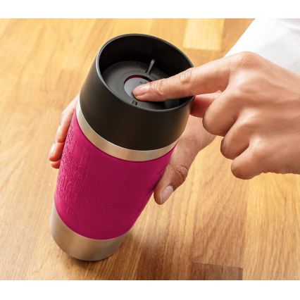 Tefal - Rejsekrus 360 ml TRAVEL MUG rustfrit stål/lyserød
