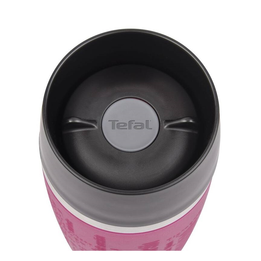 Tefal - Rejsekrus 360 ml TRAVEL MUG rustfrit stål/lyserød