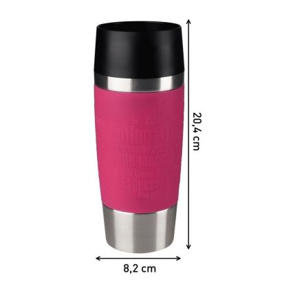 Tefal - Rejsekrus 360 ml TRAVEL MUG rustfrit stål/lyserød
