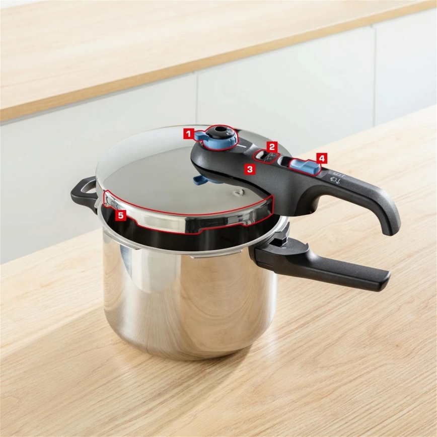 Tefal - Trykkoger 4 l SECURE TRENDY rustfri