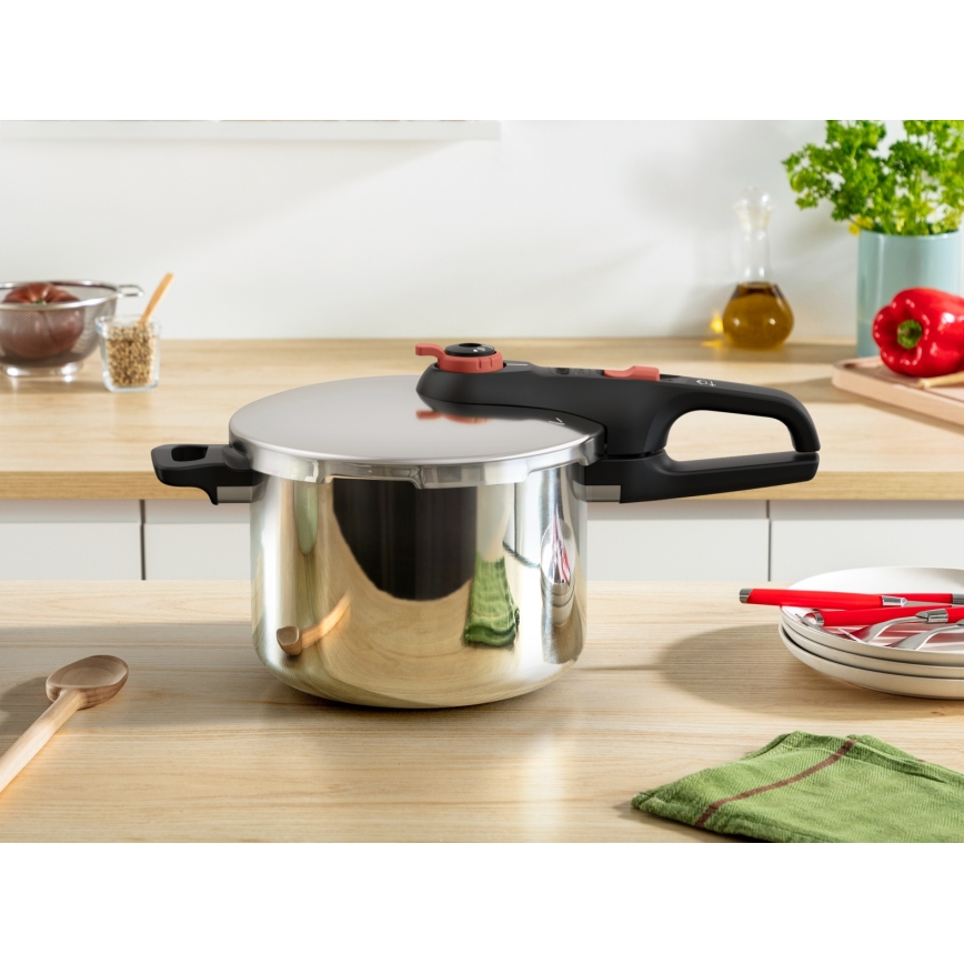 Tefal - Trykkoger 6 l SECURE TRENDY + 5-delers sæt INGENIO EMOTION