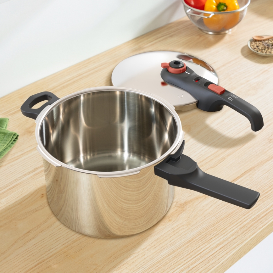Tefal - Trykkoger 6 l SECURE TRENDY + 5-delers sæt INGENIO EMOTION