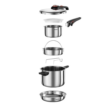 Tefal - Trykkoger 6 l SECURE TRENDY + 5-delers sæt INGENIO EMOTION