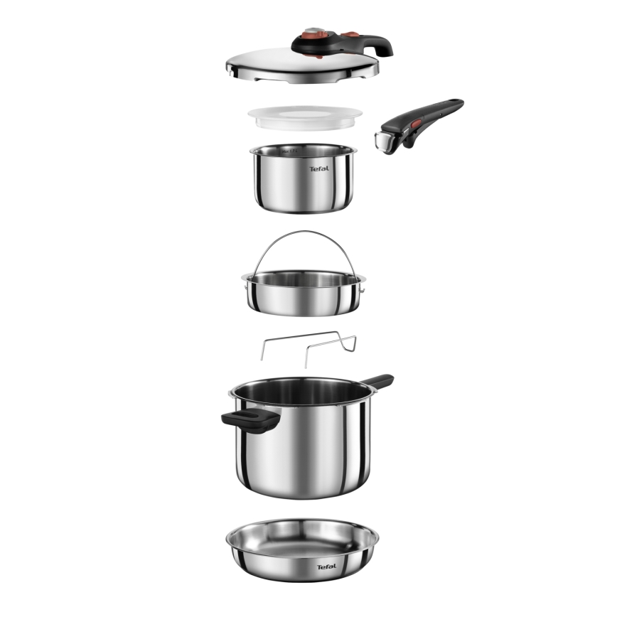 Tefal - Trykkoger 6 l SECURE TRENDY + 5-delers sæt INGENIO EMOTION