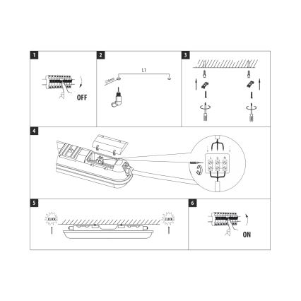Teknisk LED-lysstofarmatur LED/36W/230V 4200K 120 cm IP65