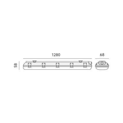 Teknisk lysstofrørarmatur 1xG13/18W/230V IP65