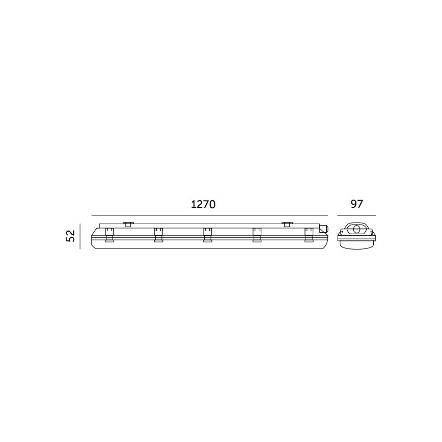 Teknisk lysstofrørarmatur HERMIC T8 2xG13/18W/230V IP65