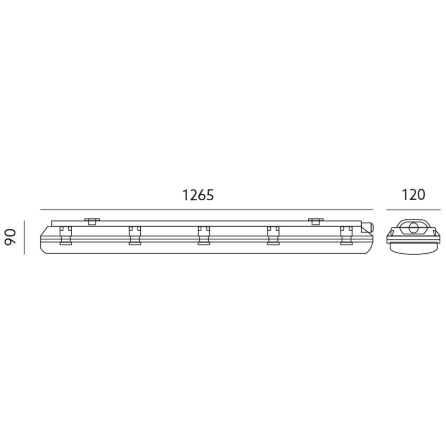Teknisk lysstofrørarmatur T8 2xG13/18W/230V IP65