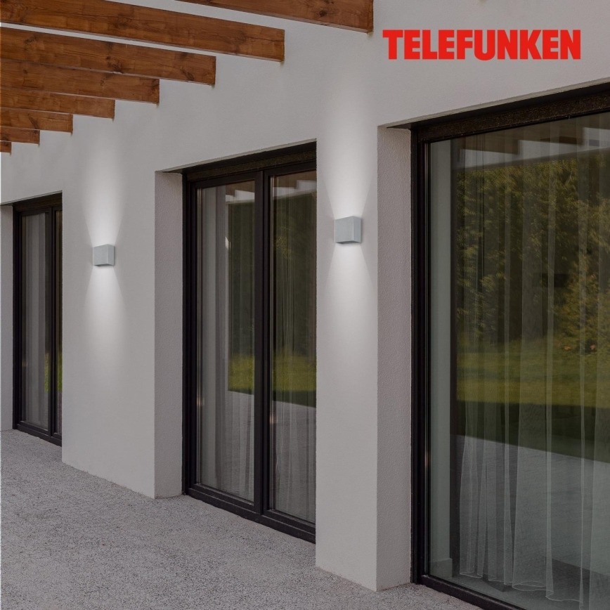 Telefunken 303404TF - LED udendørs væglampe LED/7W/230V IP44 sølvfarvet