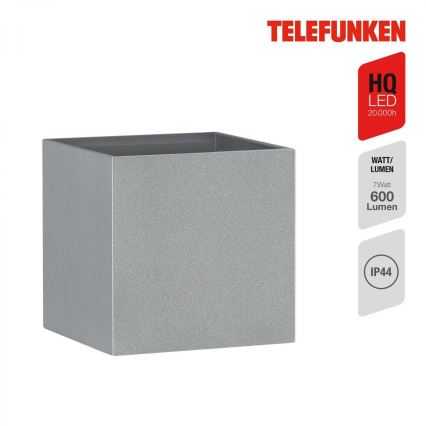 Telefunken 303404TF - LED udendørs væglampe LED/7W/230V IP44 sølvfarvet