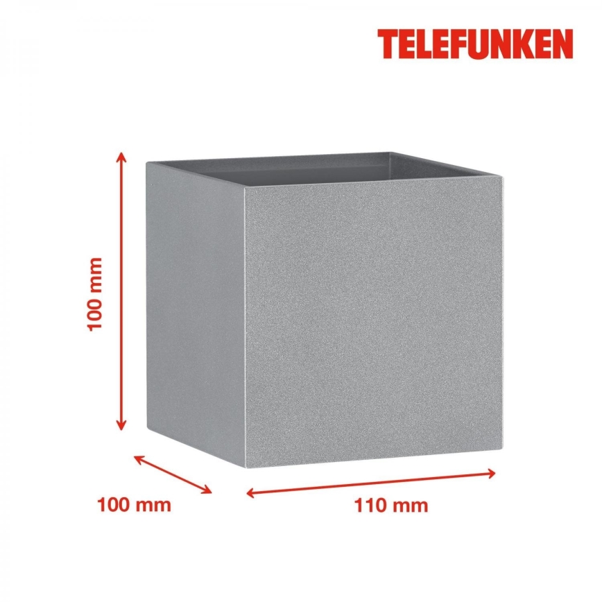 Telefunken 303404TF - LED udendørs væglampe LED/7W/230V IP44 sølvfarvet