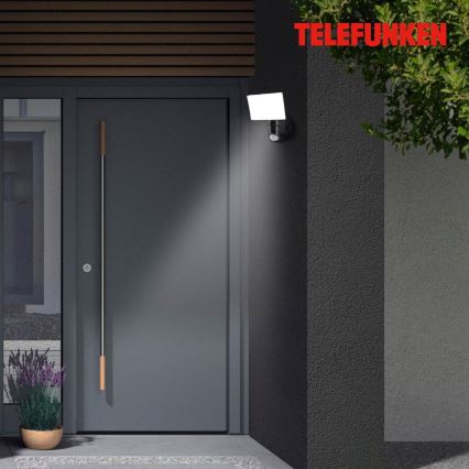 Telefunken 304305TF - Udendørs LED væglampe med sensor LED/24W/230V IP44 sort