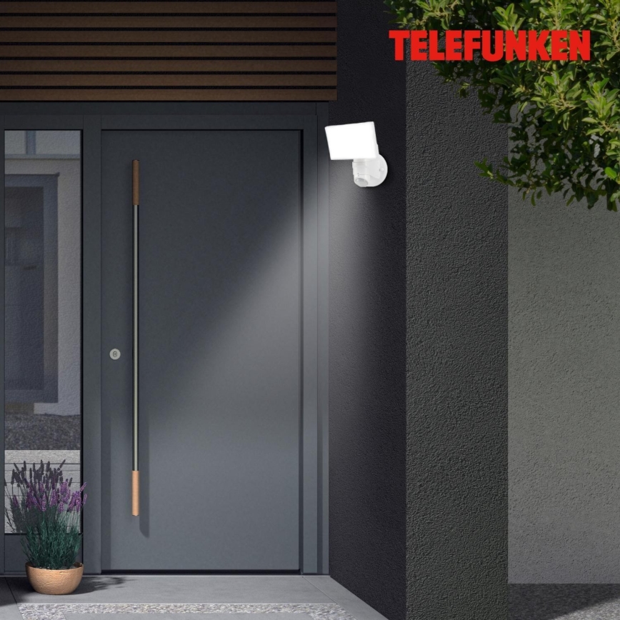 Telefunken 304306TF - Udendørs LED væglampe med sensor LED/16W/230V IP44 hvid
