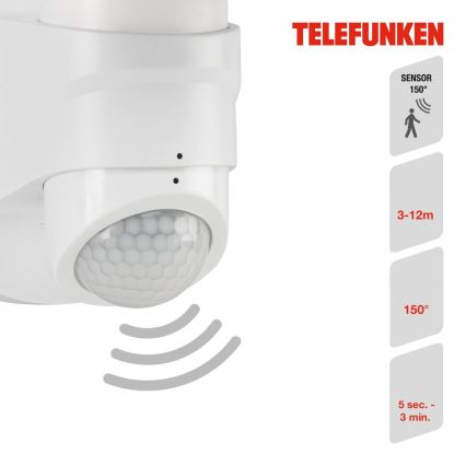 Telefunken 304306TF - Udendørs LED væglampe med sensor LED/16W/230V IP44 hvid