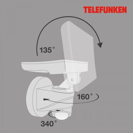 Telefunken 304306TF - Udendørs LED væglampe med sensor LED/16W/230V IP44 hvid