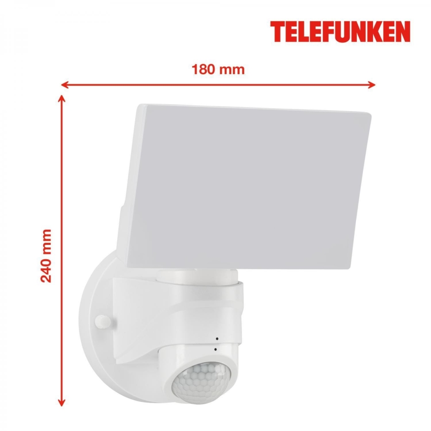 Telefunken 304306TF - Udendørs LED væglampe med sensor LED/16W/230V IP44 hvid