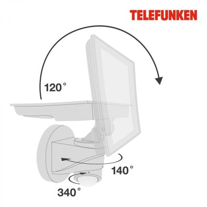 Telefunken 304406TF - LED udendørs vægprojektør med sensor LED/20W/230V IP44