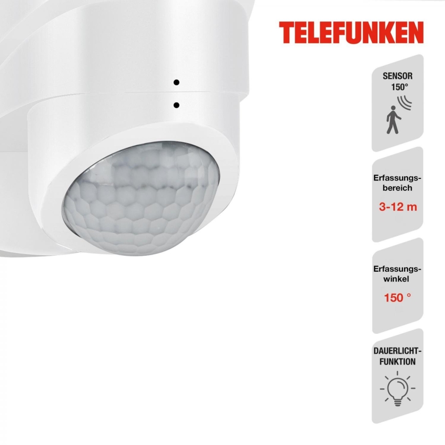 Telefunken 304406TF - LED udendørs vægprojektør med sensor LED/20W/230V IP44