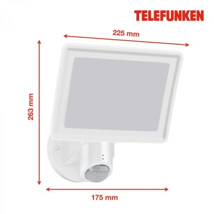 Telefunken 304406TF - LED udendørs vægprojektør med sensor LED/20W/230V IP44