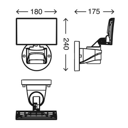 Telefunken 304504TF - LED Væghængt projektør LED/16W/230V IP44