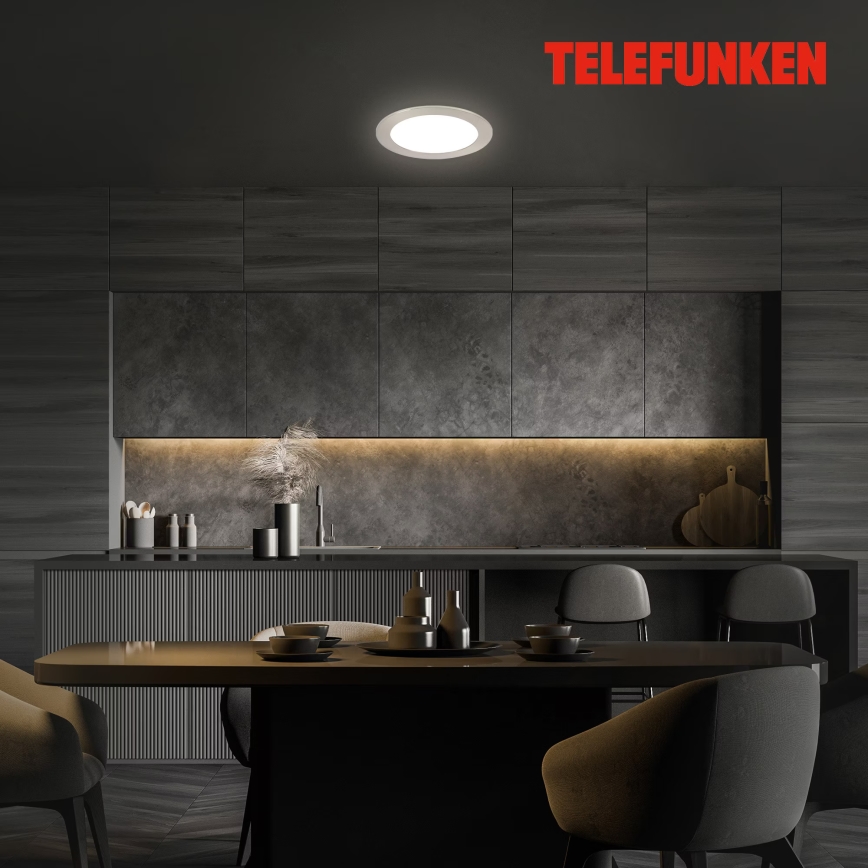 Telefunken 309402TF - LED indbygningslampe til badeværelse m. RGBW-farver dæmpbar LED/12W/230V 2700-6500K IP23 Wi-Fi Tuya