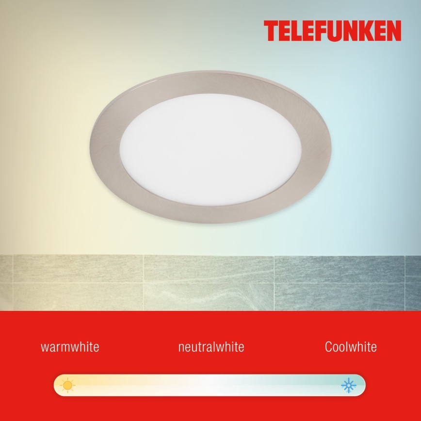 Telefunken 309402TF - LED indbygningslampe til badeværelse m. RGBW-farver dæmpbar LED/12W/230V 2700-6500K IP23 Wi-Fi Tuya