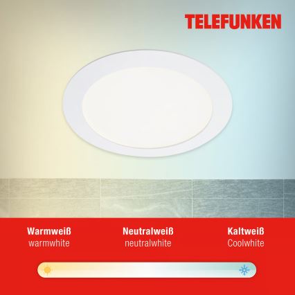 Telefunken 309406TF - LED RGBW Dæmpbar indbygningsarmatur FRAME LED/12W/230V 2700-6500K Wi-Fi Tuya hvid