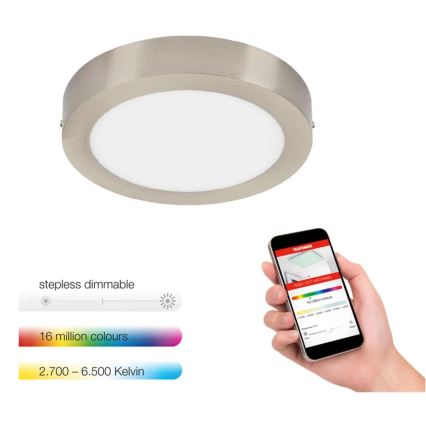 Telefunken 309502TF - LED RGBW dæmpbar loftlampe LED/18W/230V 2700-6500K Wi-Fi Tuya