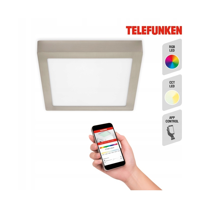 Telefunken 309602TF - LED loftlampe m. RGBW-farver dæmpbar LED/18W/230V 2700-6500K Wi-Fi Tuya