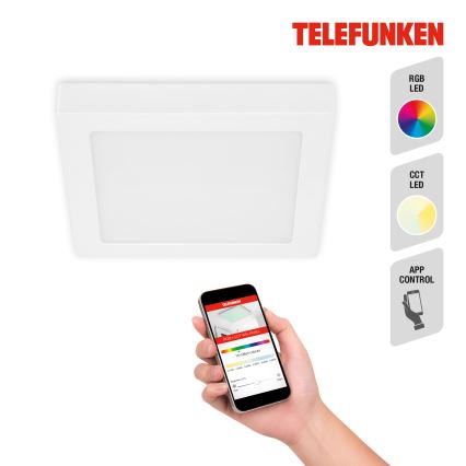 Telefunken 309606TF - LED loftlampe m. RGBW-farver dæmpbar LED/18W/230V 2700-6500K Wi-Fi Tuya