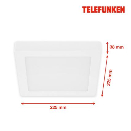 Telefunken 309606TF - LED loftlampe m. RGBW-farver dæmpbar LED/18W/230V 2700-6500K Wi-Fi Tuya