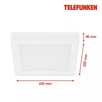 Telefunken 309706TF - LED loftlampe dæmpbar RGB-farver LED/23W/230V 2700-6500K Wi-Fi Tuya hvid
