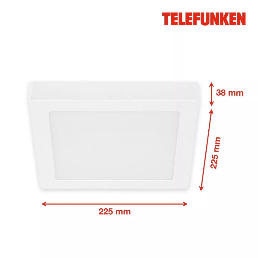 Telefunken 309706TF - LED loftlampe dæmpbar RGB-farver LED/23W/230V 2700-6500K Wi-Fi Tuya hvid