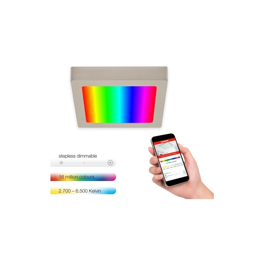 Telefunken 311002TF - LED loftlampe m. RGBW-farver dæmpbar LED/12W/230V 2700-6500K Wi-Fi Tuya