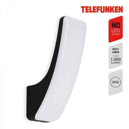 Telefunken 311605TF - Udendørs LED væglampe LED/15W/230V IP44 sort