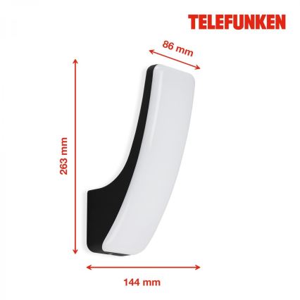 Telefunken 311605TF - Udendørs LED væglampe LED/15W/230V IP44 sort