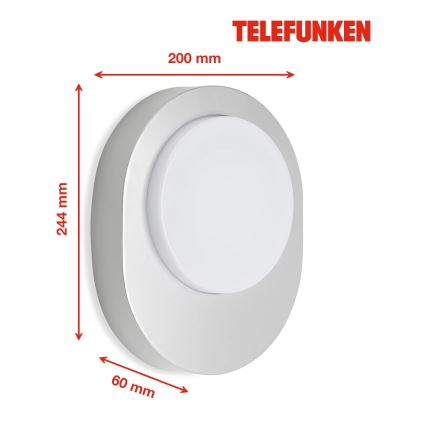 Telefunken 312004TF - Udendørs LED væglampe LED/8W/230V IP44 sølvfarvet