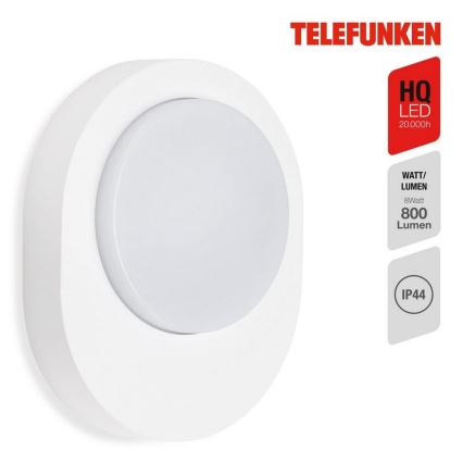 Telefunken 312006TF - Udendørs LED væglampe LED/8W/230V IP44 hvid