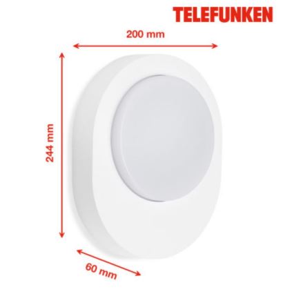 Telefunken 312006TF - Udendørs LED væglampe LED/8W/230V IP44 hvid