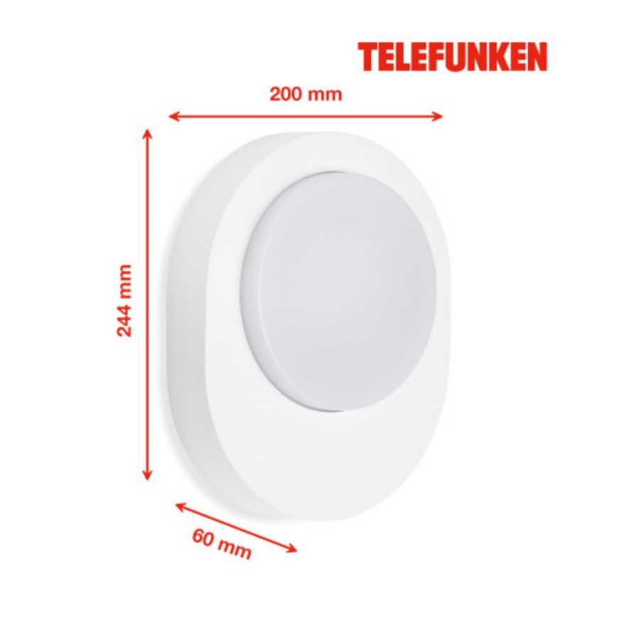 Telefunken 312006TF - Udendørs LED væglampe LED/8W/230V IP44 hvid