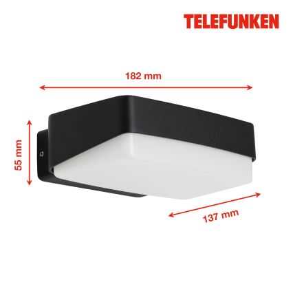 Telefunken 312205TF - Udendørs LED væglampe LED/14W/230V IP44